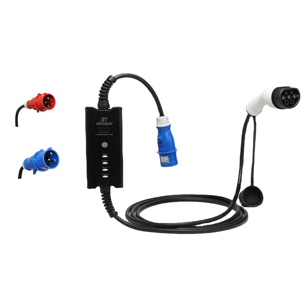 Portable Ev Charger 32A Type 2 Cee Plug - Home Use 16A 32A Adjustable Electric