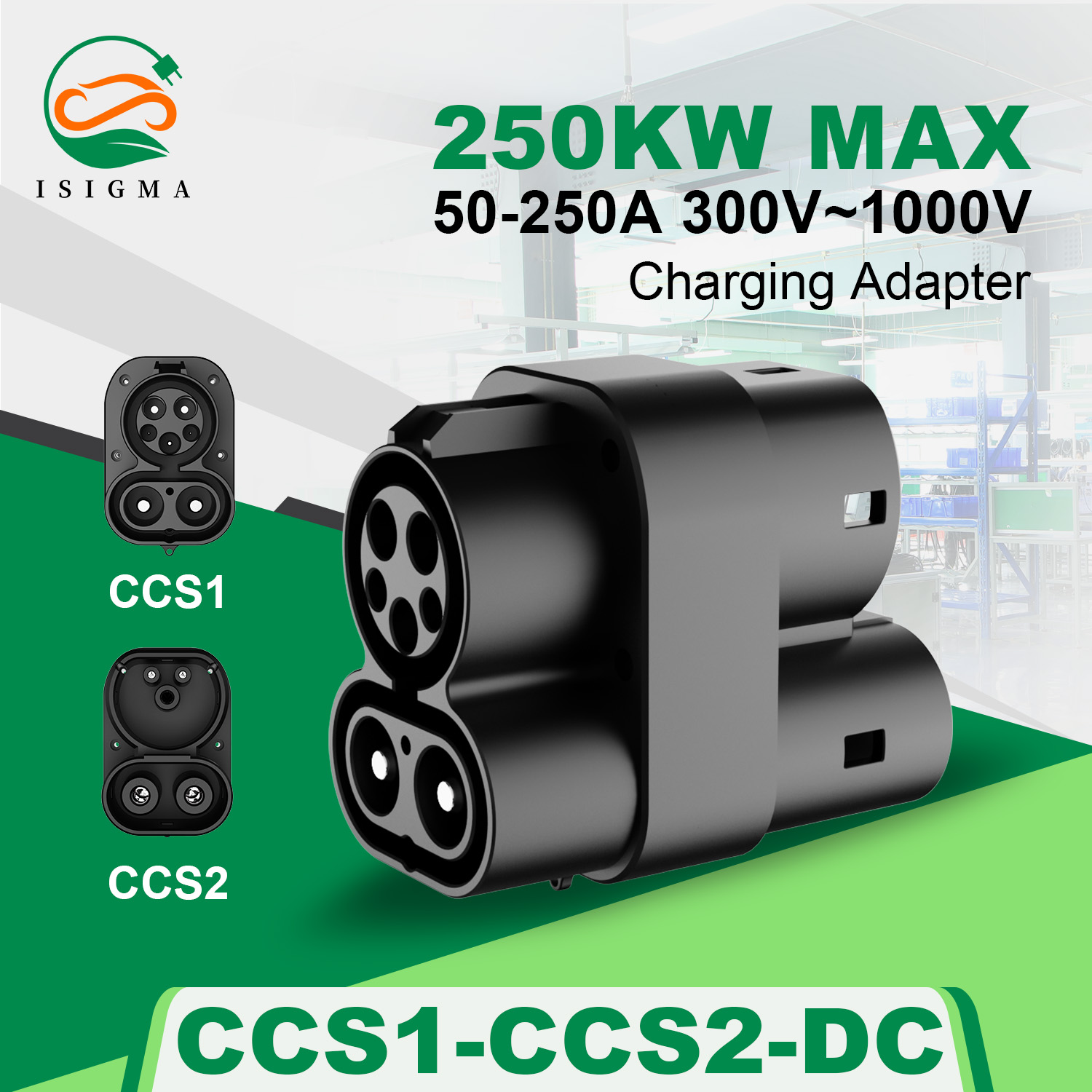 Ccs2 To Ccs1 Fast Charge Adapter 250Kw - Isigma,CCS1 to CCS2 DC only Charging