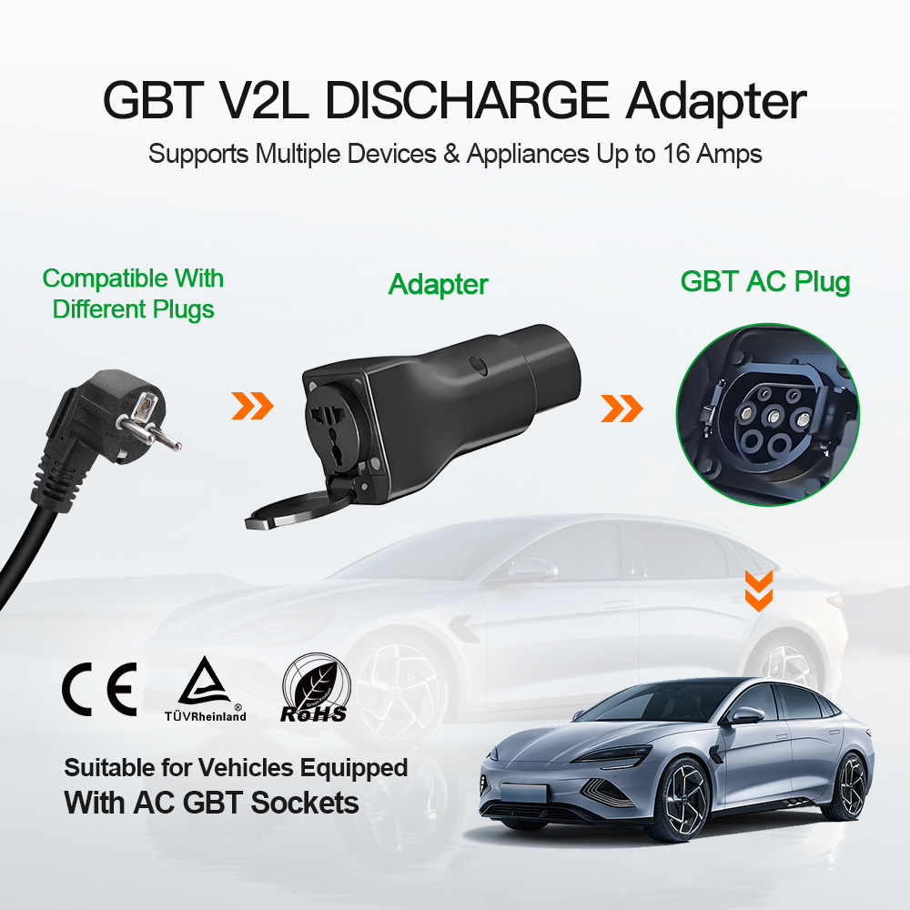 New 16A 3.6KW GBT V2L Type2 Pl - Ev Charger Adapter 评论和价格