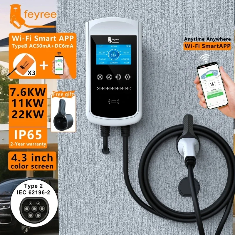 Feyree Type2 EV Charger 32A 7. - Home Ev Charger 评论和价格